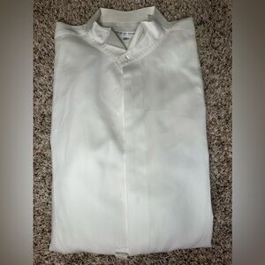 Giorgio Armani Le Collezioni White Bib Front Tuxedo Shirt XL